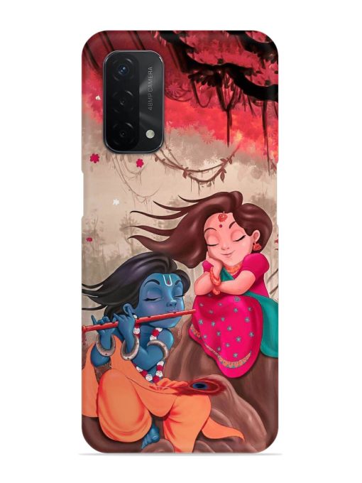 Radhe Krishna Water Art Snap Case for Oppo A74 (5G) Zapvi