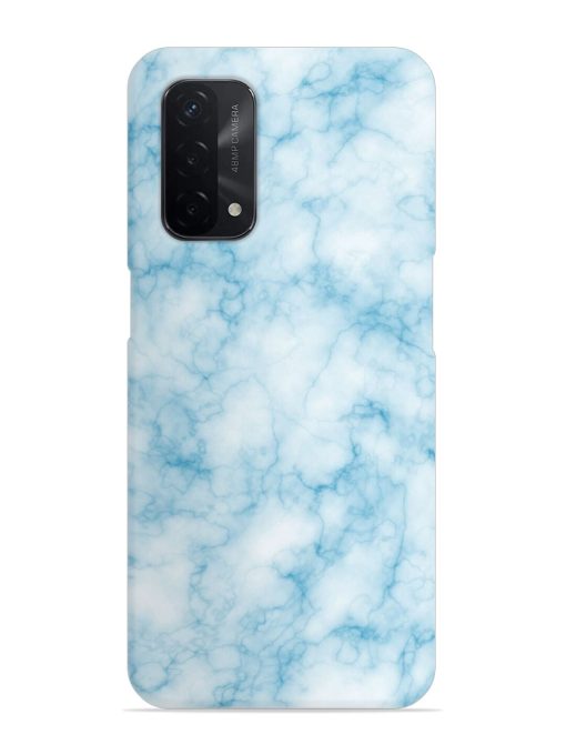 Blue White Natural Marble Snap Case for Oppo A74 (5G) Zapvi