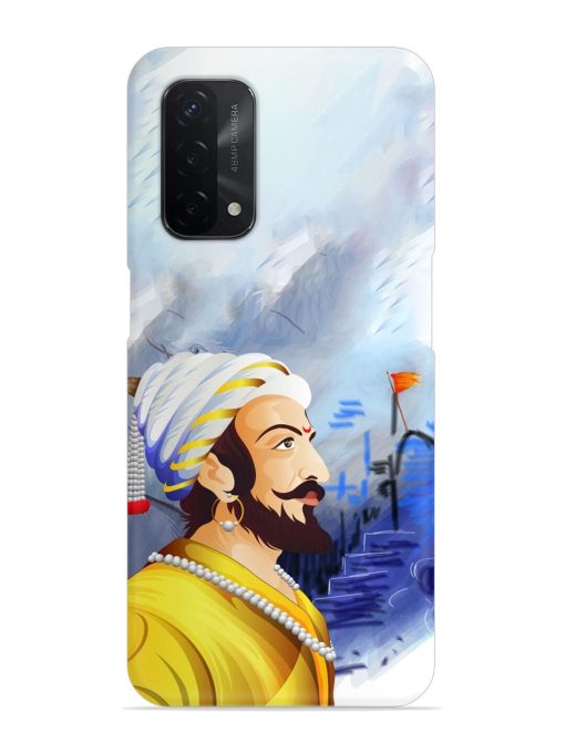 Shivaji Maharaj Color Paint Art Snap Case for Oppo A74 (5G)