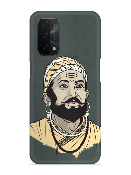 Shivaji Maharaj Vector Art Snap Case for Oppo A74 (5G) Zapvi