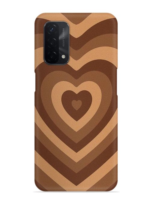 Brown Heart Snap Case for Oppo A74 (5G) Zapvi