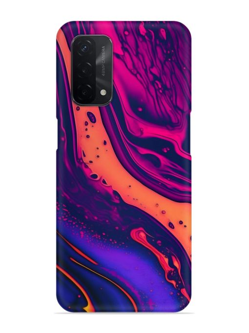 Fluid Blue Pink Art Snap Case for Oppo A74 (5G) Zapvi