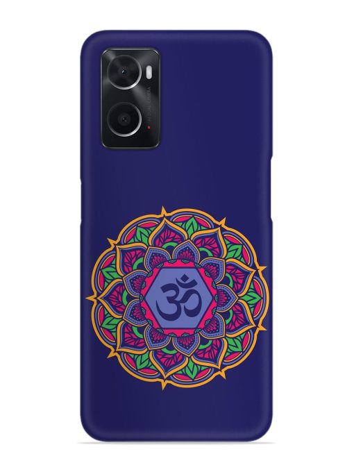 Om Mandala Art Blue Snap Case for Oppo A76 Zapvi