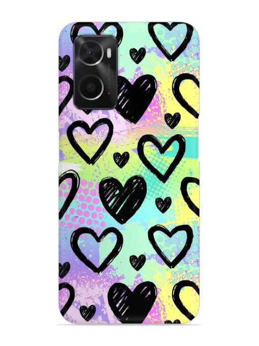 Bright Pattern Hearts Snap Case for Oppo A76