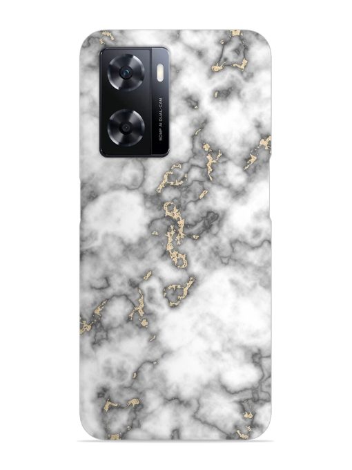 Gray And Gold Marble Snap Case for Oppo A77 Zapvi