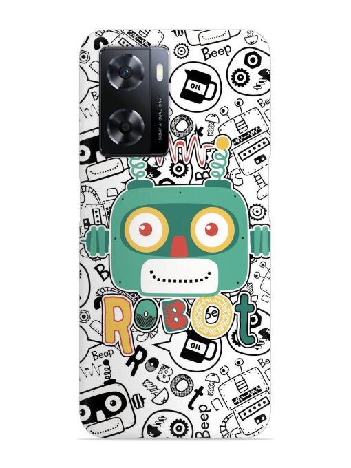 Robot Modern Seamless Pattern Snap Case for Oppo A77 Zapvi