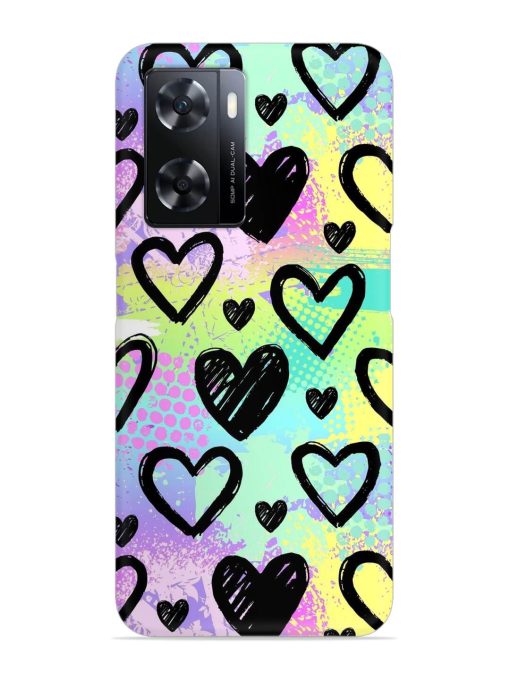 Bright Pattern Hearts Snap Case for Oppo A77