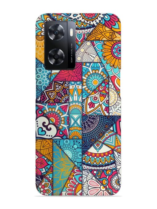 Patchwork Pattern Vintage Snap Case for Oppo A77 Zapvi