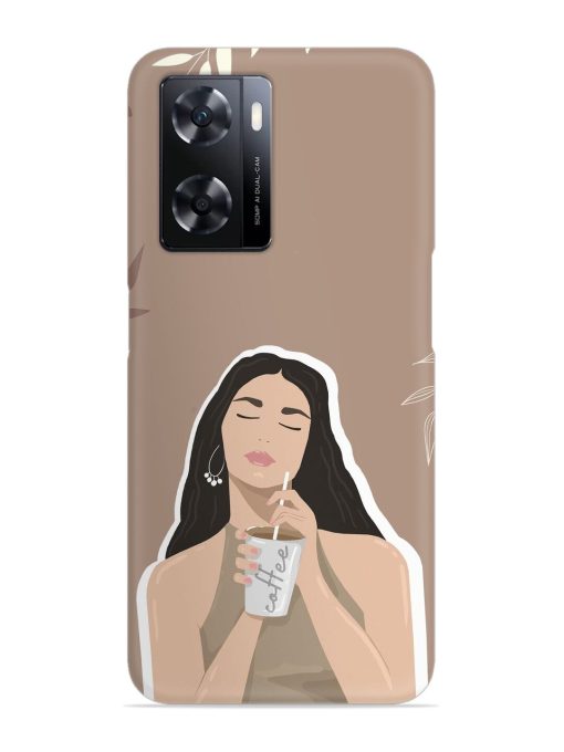 Girl With Coffee Snap Case for Oppo A77 Zapvi