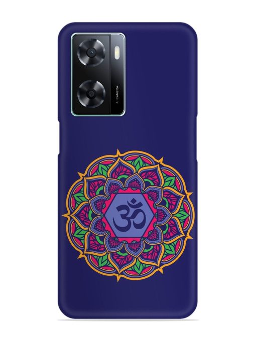 Om Mandala Art Blue Snap Case for Oppo A77S Zapvi