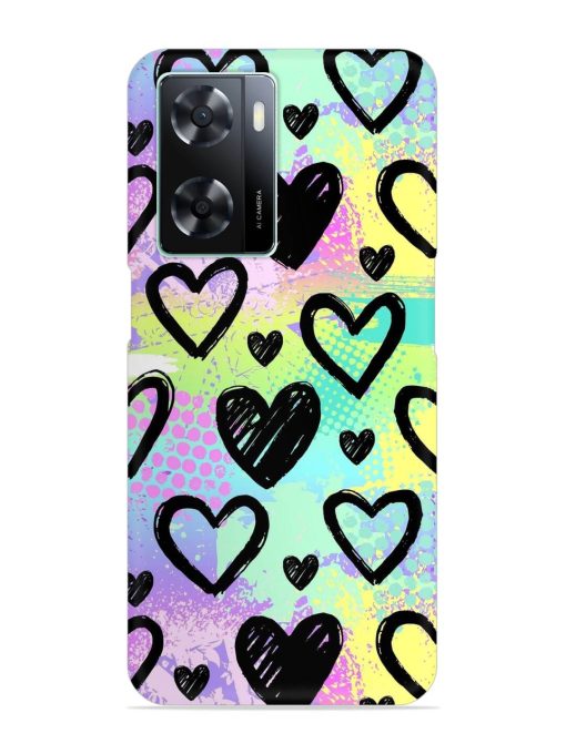 Bright Pattern Hearts Snap Case for Oppo A77S Zapvi