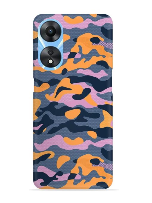 Camouflage Army Military English Orange Art Snap Case for Oppo A78 (5G)