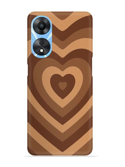 Brown Heart Snap Case for Oppo A78 (5G)