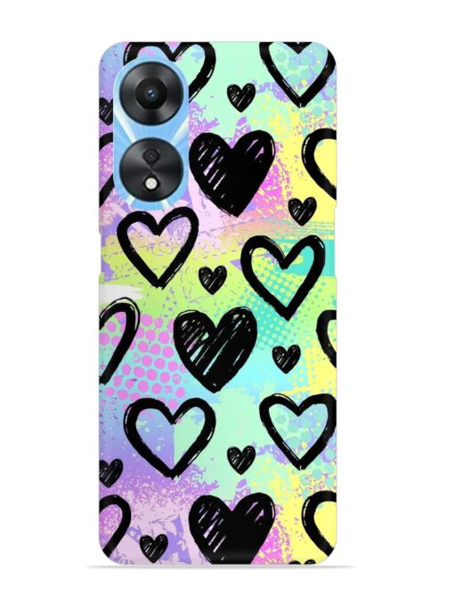 Bright Pattern Hearts Snap Case for Oppo A78 (5G)