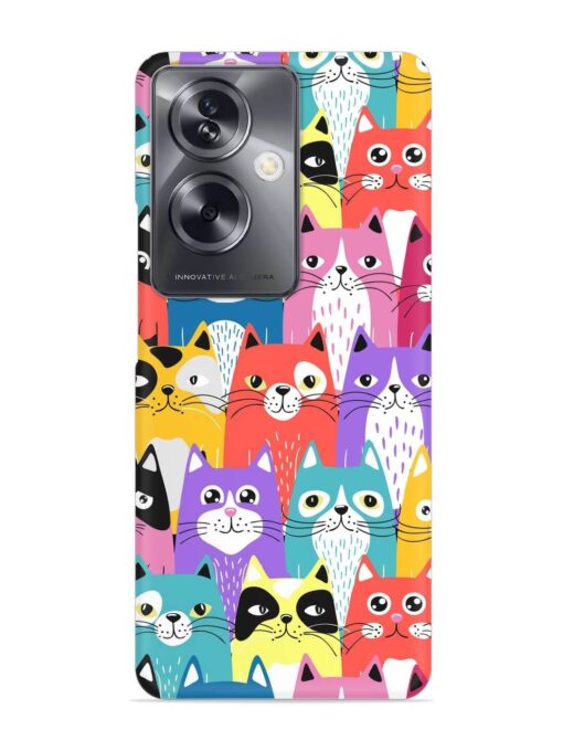 Funny Cartoon Cats Snap Case for Oppo A79 (5G) Zapvi