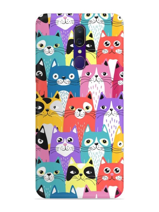 Funny Cartoon Cats Snap Case for Oppo A9 Zapvi