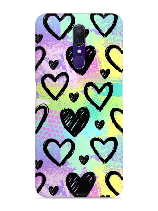 Bright Pattern Hearts Snap Case for Oppo A9 Zapvi