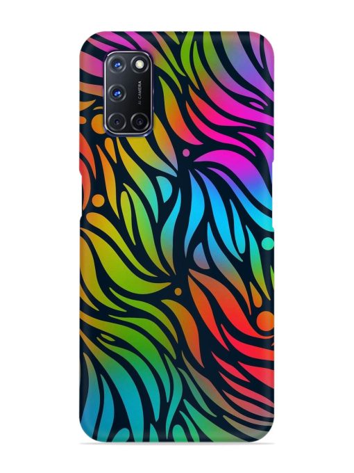 Abstract Leaf Design Snap Case for Oppo A92 Zapvi