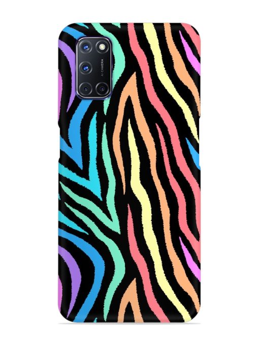 Colorful Abstract Zebra Snap Case for Oppo A92 Zapvi