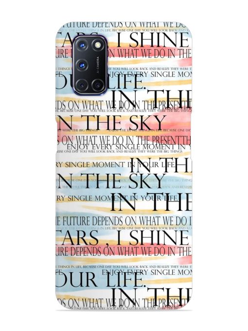 Seamless Slogans Pattern Snap Case for Oppo A92 Zapvi