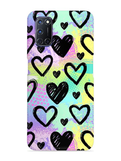 Bright Pattern Hearts Snap Case for Oppo A92 Zapvi