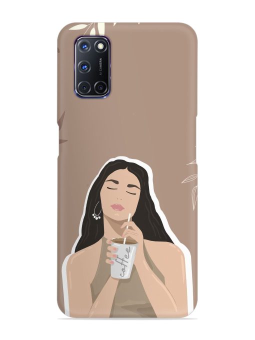 Girl With Coffee Snap Case for Oppo A92 Zapvi