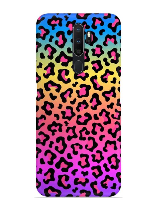 Neon Rainbow Colored Snap Case for Oppo A9 (2020)