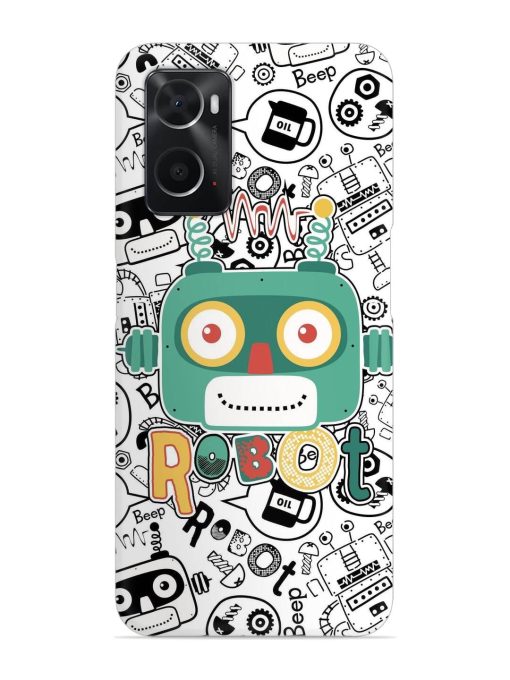 Robot Modern Seamless Pattern Snap Case for Oppo A96