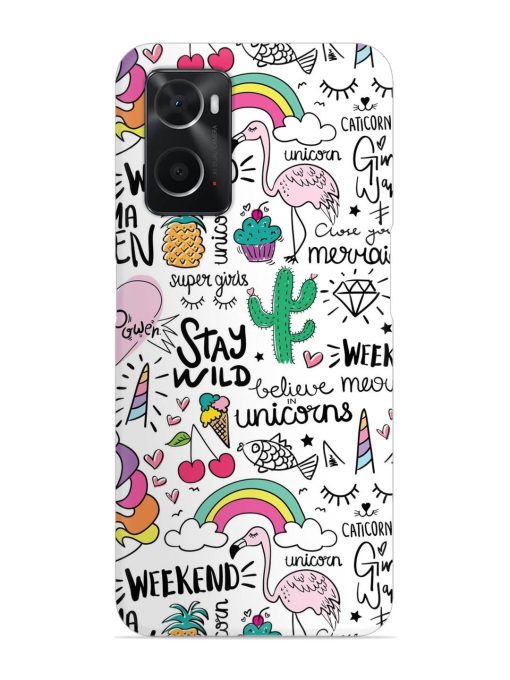 Unicorn Ice Cream Snap Case for Oppo A96 Zapvi