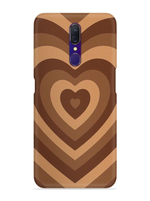 Brown Heart Snap Case for Oppo F11 Zapvi