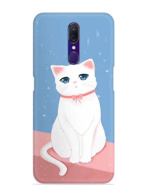 Cute White Cat Snap Case for Oppo F11