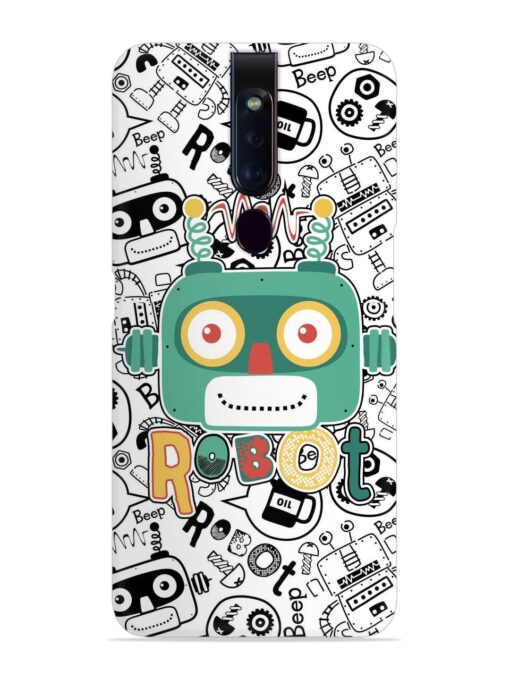 Robot Modern Seamless Pattern Snap Case for Oppo F11 Pro Zapvi