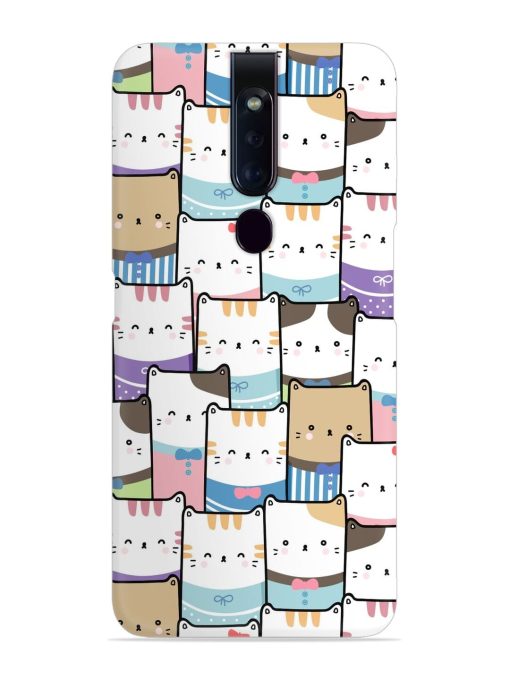 Cute Adorable Cat Snap Case for Oppo F11 Pro Zapvi