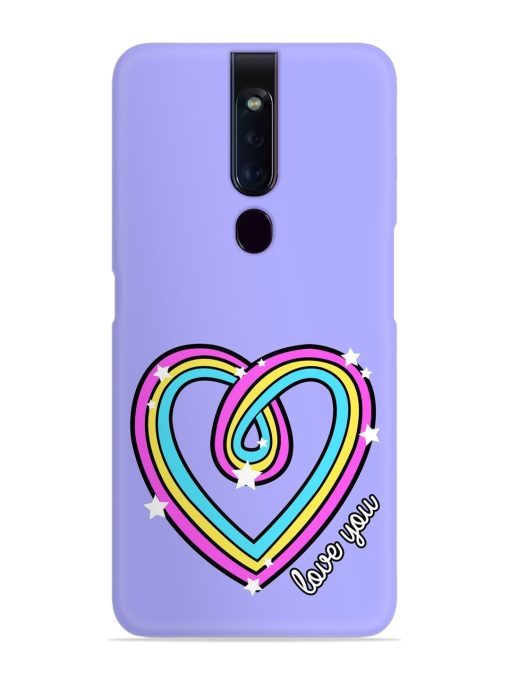 Colorful Rainbow Heart Snap Case for Oppo F11 Pro Zapvi