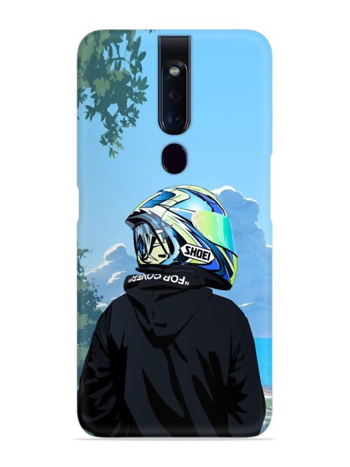 Rider With Helmet Snap Case for Oppo F11 Pro Zapvi