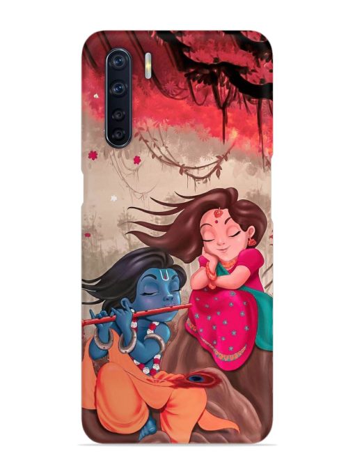 Radhe Krishna Water Art Snap Case for Oppo F15 Zapvi