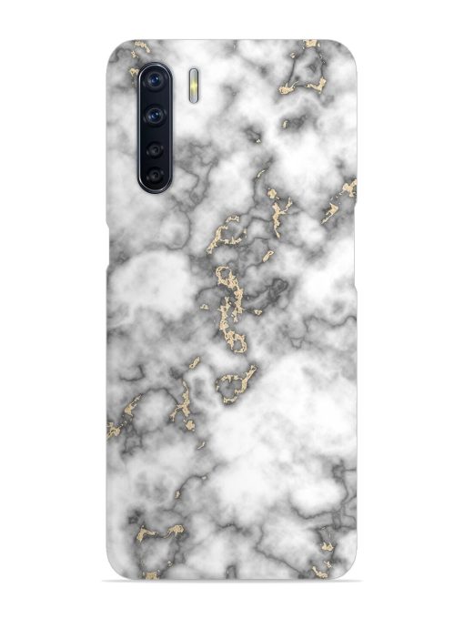 Gray And Gold Marble Snap Case for Oppo F15 Zapvi