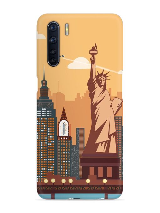 New York Statue Of Liberty Architectural Scenery Snap Case for Oppo F15 Zapvi