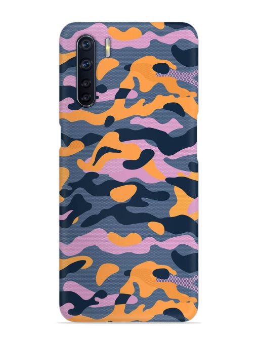 Camouflage Army Military English Orange Art Snap Case for Oppo F15 Zapvi