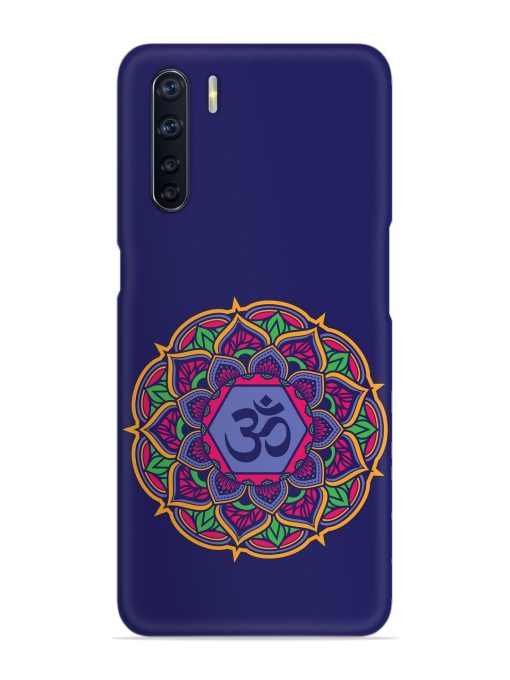 Om Mandala Art Blue Snap Case for Oppo F15 Zapvi