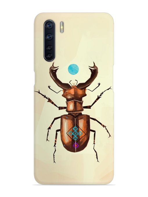 Stag Beetle Vector Snap Case for Oppo F15 Zapvi