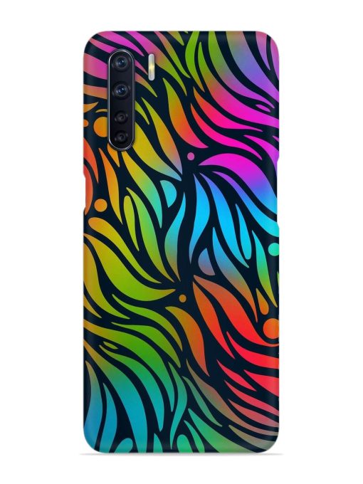 Abstract Leaf Design Snap Case for Oppo F15 Zapvi