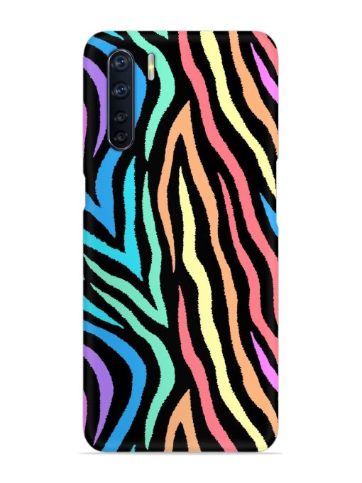 Colorful Abstract Zebra Snap Case for Oppo F15 Zapvi