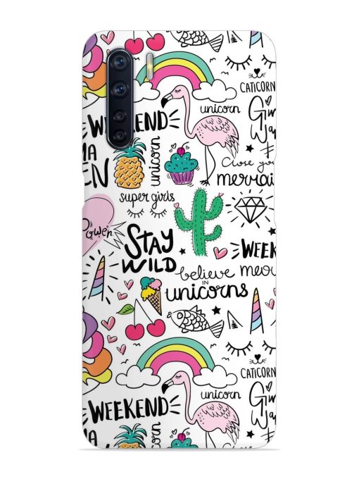 Unicorn Ice Cream Snap Case for Oppo F15 Zapvi