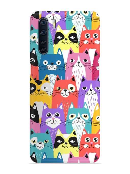 Funny Cartoon Cats Snap Case for Oppo F15 Zapvi