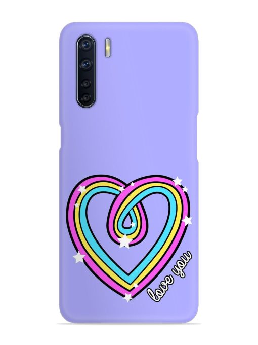 Colorful Rainbow Heart Snap Case for Oppo F15 Zapvi