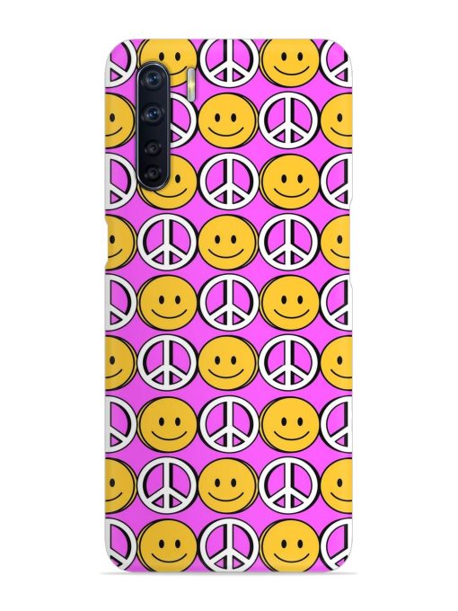 Smiley Face Peace Snap Case for Oppo F15 Zapvi