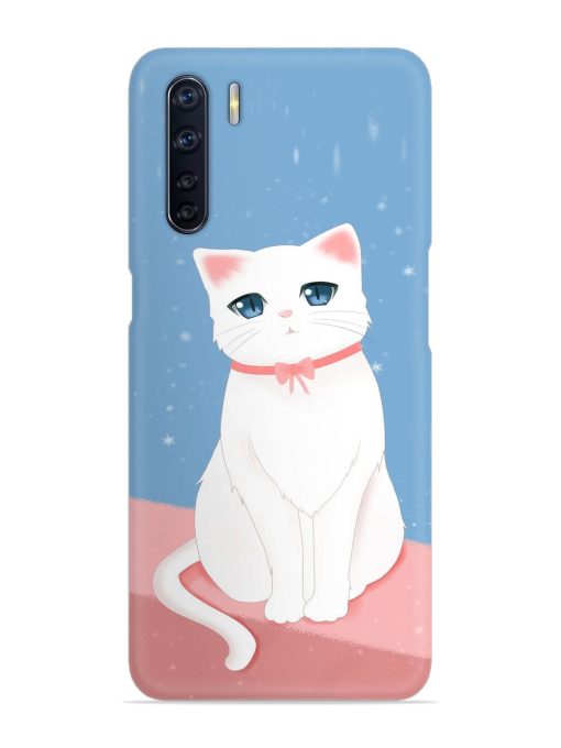 Cute White Cat Snap Case for Oppo F15