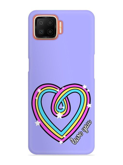 Colorful Rainbow Heart Snap Case for Oppo F17 Zapvi