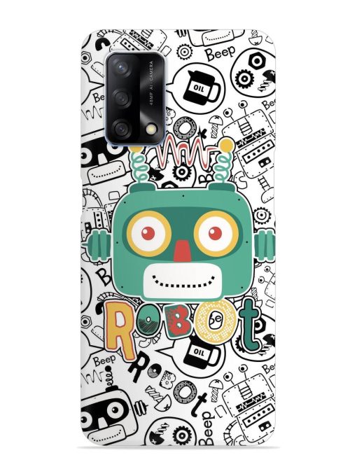 Robot Modern Seamless Pattern Snap Case for Oppo F19 Zapvi